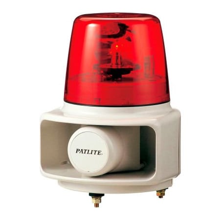 Patlite Usa Corporation Patlite RT-120E-R+FC015 Smart Alert Plus Rotating Beacon & Horn W/32 Sounds, Red Light, AC120V RT-120E-R+FC015